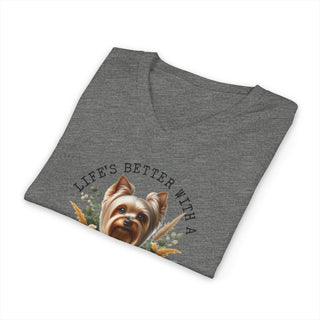 Life's Better With a Yorkie V Neck T-Shirt