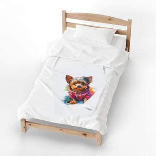 Yorkie Paint Velveteen Plush Blanket