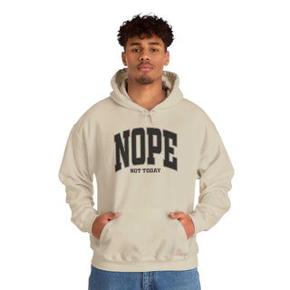 Adult Not Today Hoodie sweatshirt with kangaroo pocket and adjustable hood, 50% cotton blend