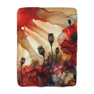 Poppy Field Sherpa Blanket
