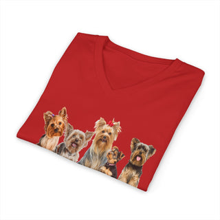 Yorkie Fur-iends V-neck t-shirt with playful dog design and modern fit