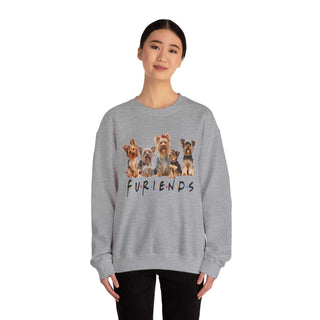 Fur-iends Dog Hoodie sweatshirt size guide with cozy crewneck and dog motif design