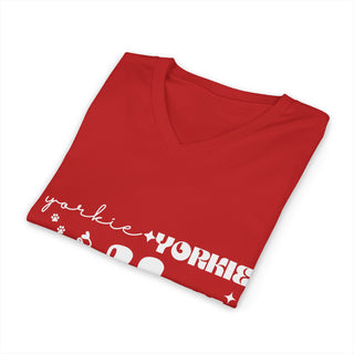 Yorkie Graphic V-Neck T-Shirt