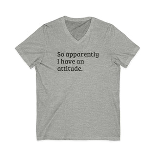 Attitude V-Neck T-Shirt lightweight cotton casual fit with witty slogan