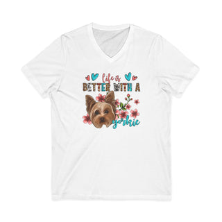Life Is Better With A Yorkie V-Neck T-Shirt