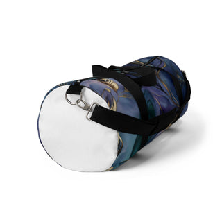 Elegant floral duffel bag with adjustable strap, durable polyester Oxford canvas, and multiple compartments for travel and gym use