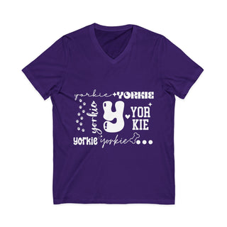 Yorkie Graphic V-Neck T-Shirt