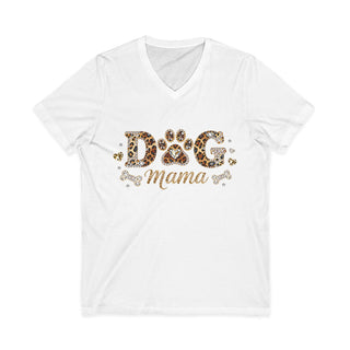Dog Mama Leopard Paw V‑Neck T-Shirt