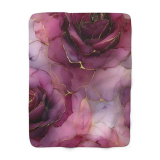 Elegant Floral Sherpa Fleece Blanket