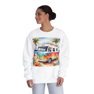 Vintage VW Camper Beach Crewneck Sweatshirt