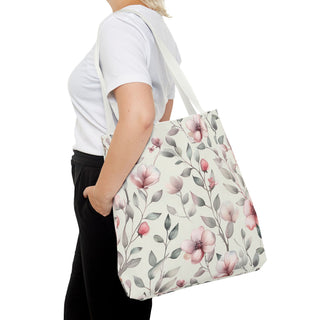 Blush Watercolor Floral Tote Bag