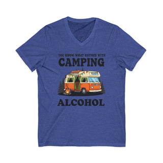 What Rhymes with Camping V‑Neck T-Shirt