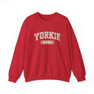 Cozy Yorkie Mom Crewneck sweatshirt with embroidered detail, soft fleece, and durable stitching for dog lovers