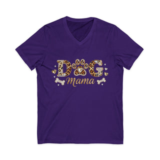 Dog Mama Leopard Paw V‑Neck T-Shirt