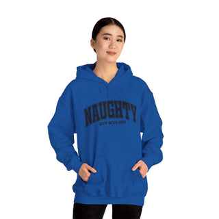 Naughty But Nice-ish Hoodie sweatshirt in cotton-polyester blend with adjustable hood and kangaroo pocket
