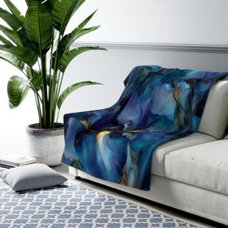 Blue Iris Sherpa Fleece Blanket