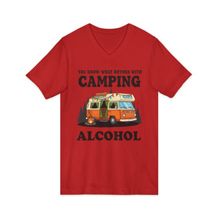 What Rhymes with Camping V‑Neck T-Shirt