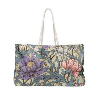 Purple Botanical Vintage Weekender Bag