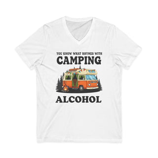 What Rhymes with Camping V‑Neck T-Shirt