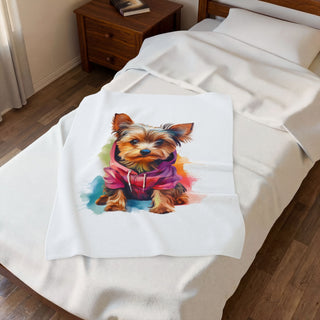 Yorkie Paint Velveteen Plush Blanket
