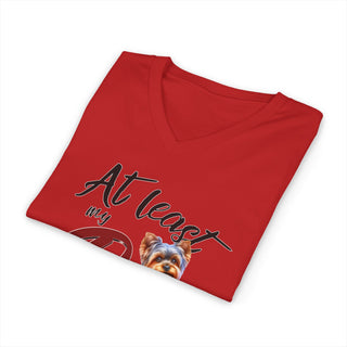 At Least My Dog Loves Me V-Neck T-Shirt