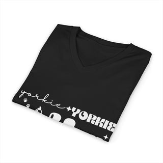 Yorkie Graphic V-Neck T-Shirt
