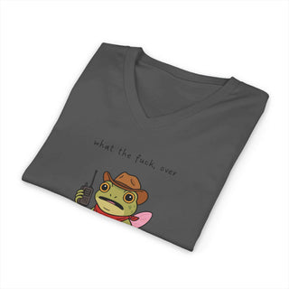 Funny Froggy V-Neck t-shirt with humorous graphic and comfortable fit