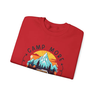 Camp More Worry Less Crewneck Sweatshirt