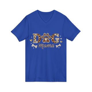 Dog Mama Leopard Paw V‑Neck T-Shirt