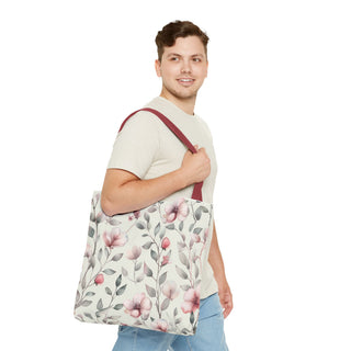 Blush Watercolor Floral Tote Bag