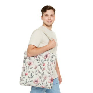 Blush Watercolor Floral Tote Bag