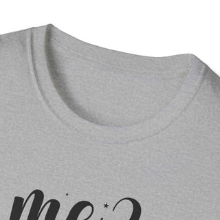 Unisex Sarcastic Humor T-Shirt with witty "Me Sarcastic?" text, soft cotton, sizes S-3XL, casual style