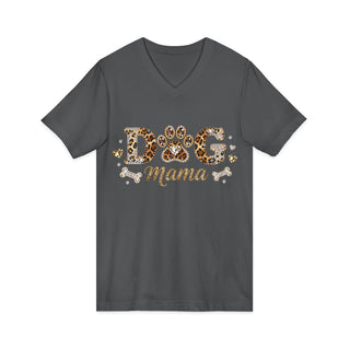 Dog Mama Leopard Paw V‑Neck T-Shirt