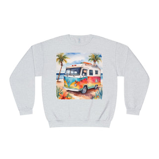 Vintage VW Camper Beach Crewneck Sweatshirt