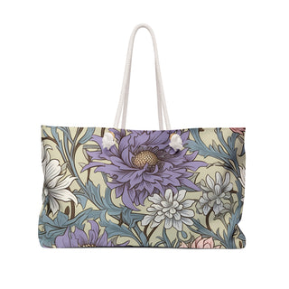 Purple Botanical Vintage Weekender Bag
