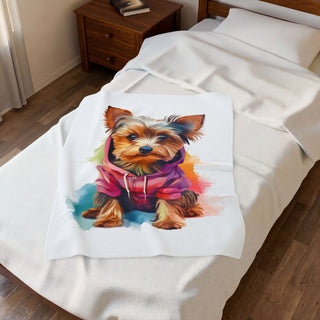 Yorkie Paint Velveteen Plush Blanket