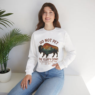 Do Not Pet The Fluffy Cows Camping Crewneck Sweatshirt