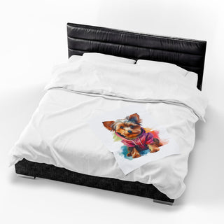 Yorkie Paint Velveteen Plush Blanket