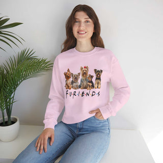 Fur-iends dog hoodie sweatshirt with cozy crewneck and "Friends Dogs" motif