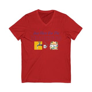 Just Here For The Hookups RV Camping V-Neck T-Shirt