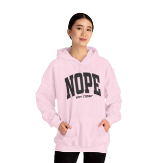 Not Today Hoodie sweatshirt with kangaroo pocket and adjustable hood in cotton-polyester blend