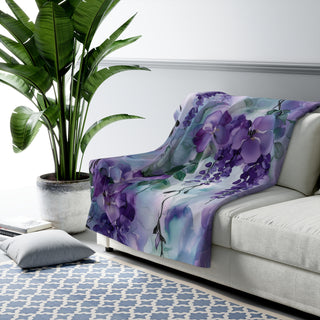 Wisteria Sherpa Fleece Blanket