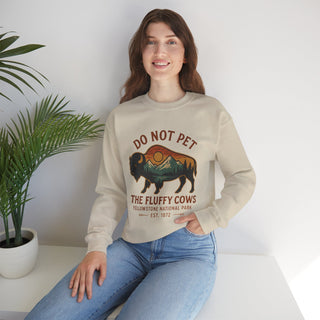 Do Not Pet The Fluffy Cows Camping Crewneck Sweatshirt
