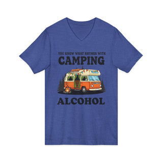 What Rhymes with Camping V‑Neck T-Shirt