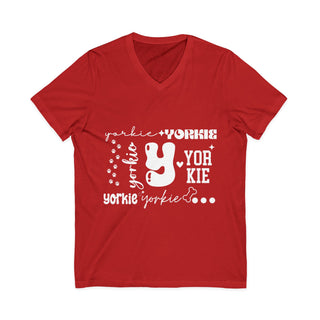 Yorkie Graphic V-Neck T-Shirt