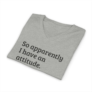 Attitude V-Neck T-Shirt lightweight cotton casual fit with witty text design