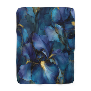 Blue Iris Sherpa Fleece Blanket