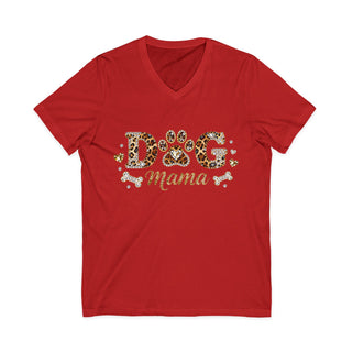 Dog Mama Leopard Paw V‑Neck T-Shirt