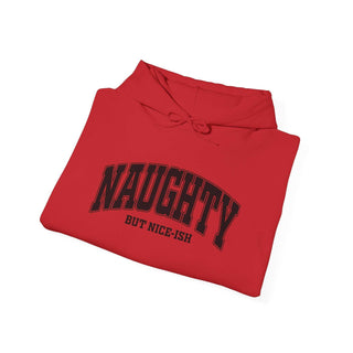 Naughty But Nice-ish Hoodie sweatshirt in cotton-polyester blend with adjustable hood and pouch pocket