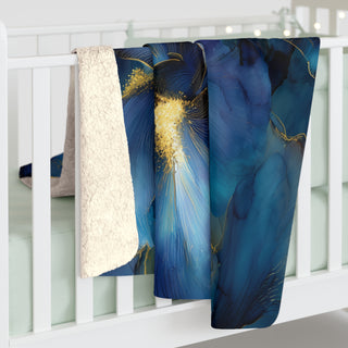 Blue Iris Sherpa Fleece Blanket